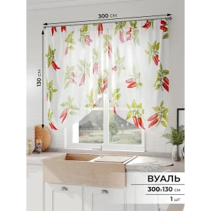 91713650 Штора на шторной ленте Comfy Way Пенетви 300x130 см цвет белый STLM-1040951