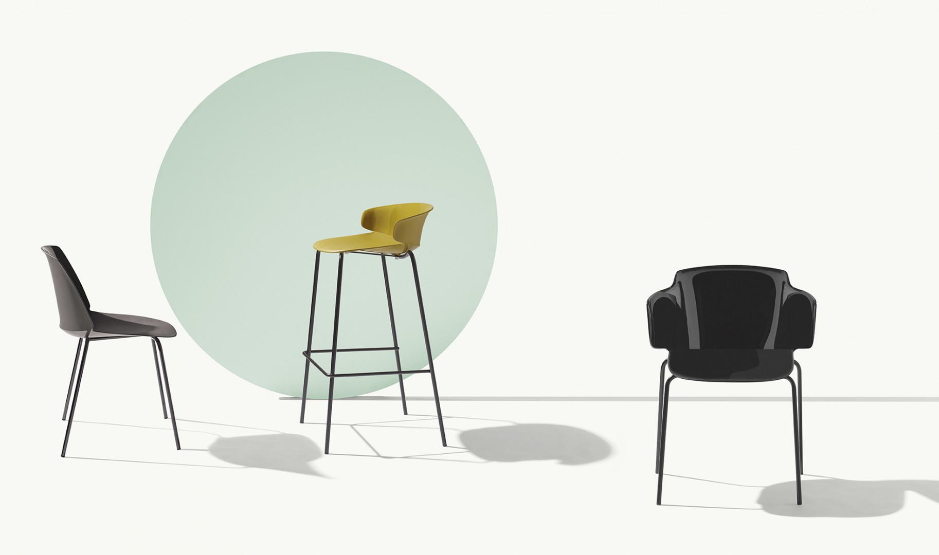 Classy 1092 Барный стул со стальным каркасом, 4 ножки. Полипропиленовая оболочка. Et al. Classy - Вид №5