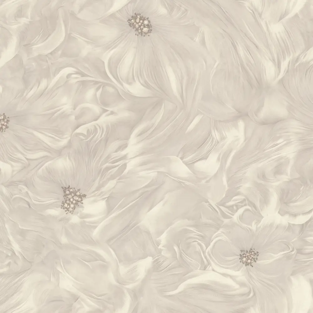 Флизелиновые обои Euro Decor Mia с цветочным узором, бежевые 1.06 м 89423752 STLM-1563511 - Вид №1