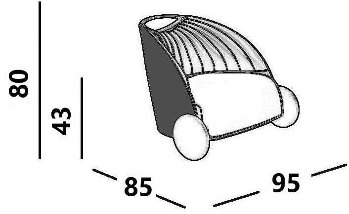 Luxy Кресло из ткани на колесиках Biga sun-id-1351999 - Вид №8