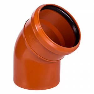 Отвод канализационный ПВХ 110мм 45° рыжий