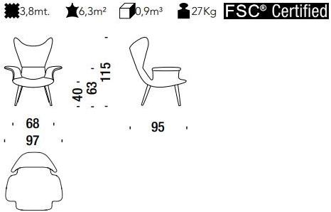 Moroso Кресло из ткани с подлокотниками Longwave sun-id-1495447 - Вид №2