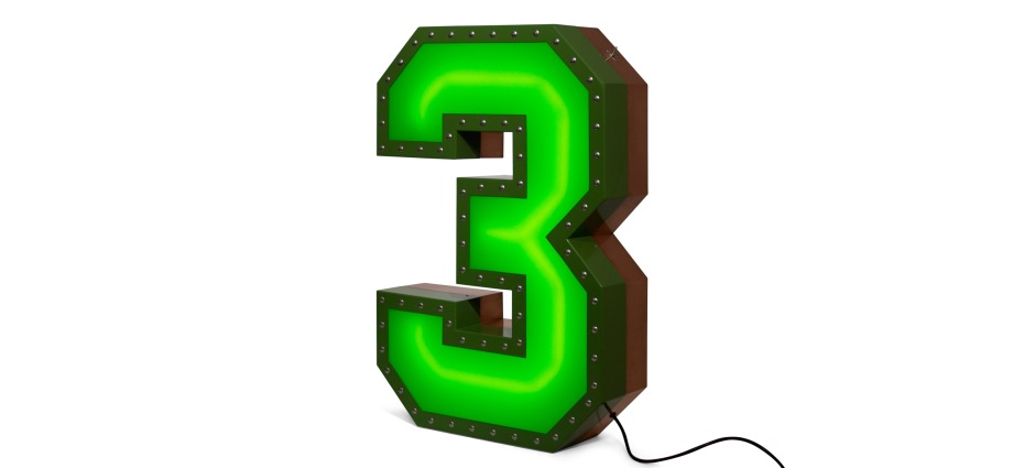 007025 Светильник цифра 3 Delightfull Graphic - Вид №1