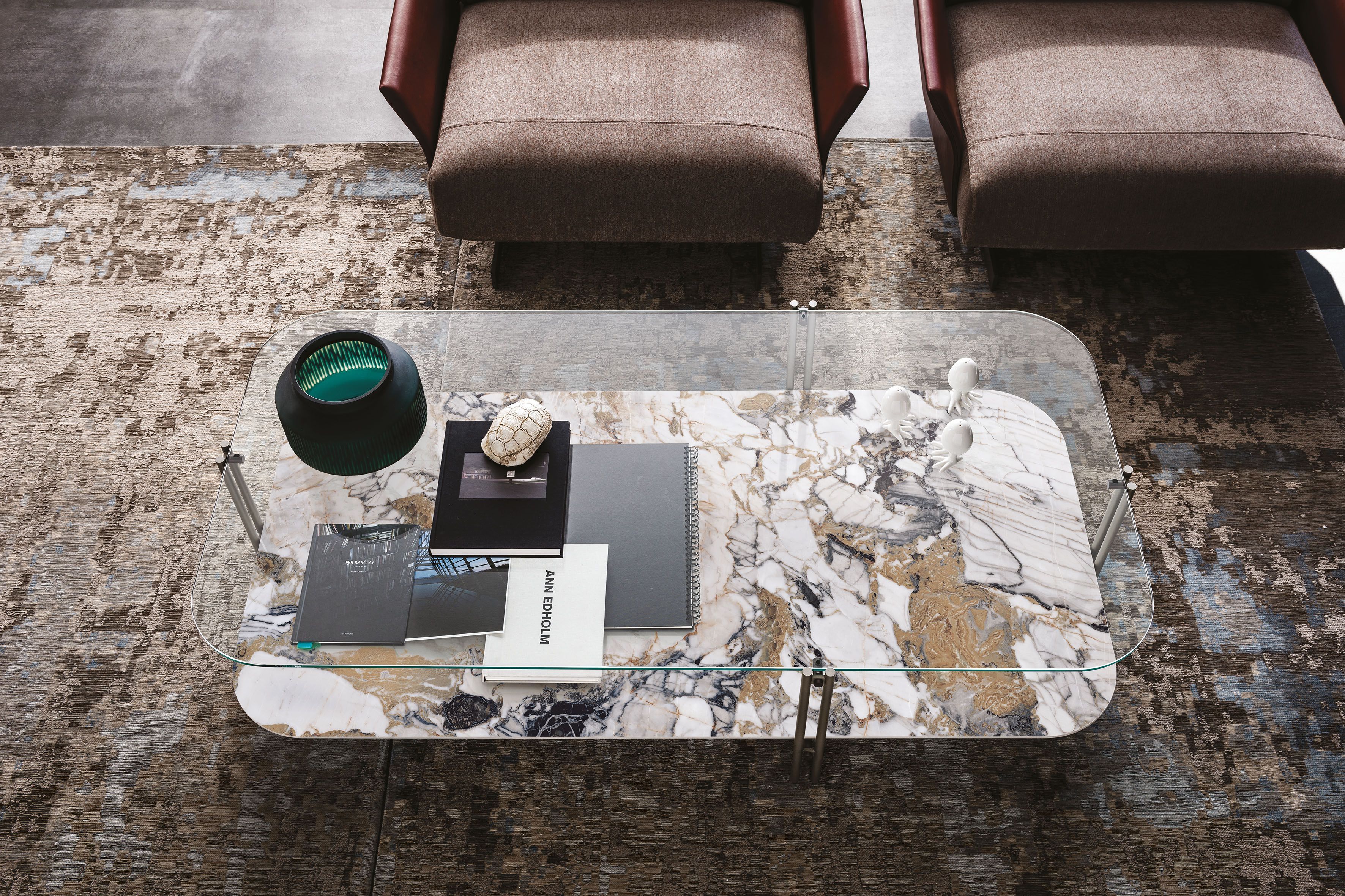 Низкий журнальный столик из хрусталя и керамики Cattelan italia BIPLANE ARCH-00099523 - Вид №3