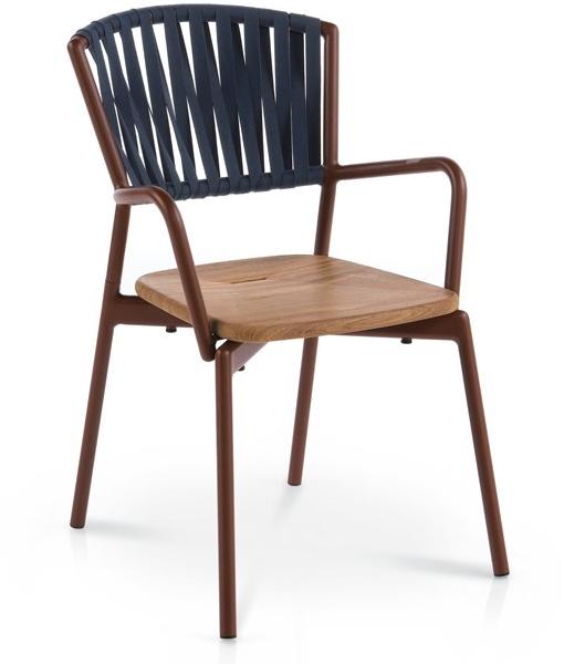 RODA Садовый стул из полиэстера и тика с подлокотниками Piper sun-id-1406969 - Вид №1