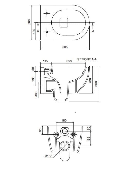 Керамический подвесной туалет Scarabeo Ceramiche ARCH-00022737 - Вид №10