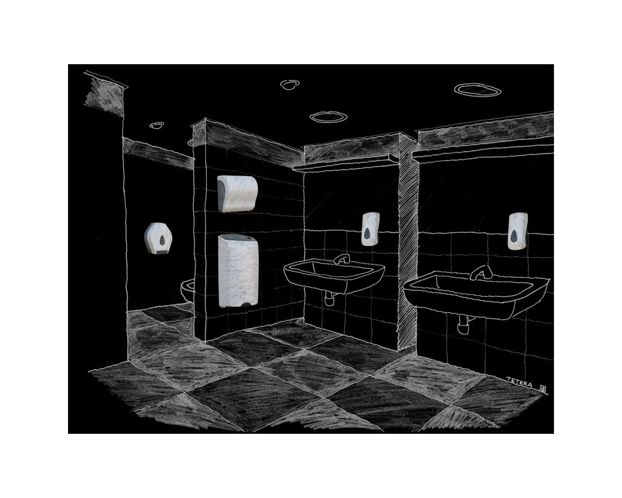 BUH409 Контейнер для туалетной бумаги UNIQUE MARBLE LINE Merida  - Вид №1