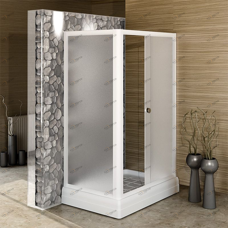 Душевой угол Верчелли, (левое исполнение), стеклянные шторки (матовые, 1 дверца), поддон на раме-подставке с устройством слива, профиль белый Radomir 1031100121