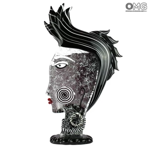 4697 ORIGINALMURANOGLASS Скульптура Голова Женщины - Pop Art - Original Murano Glass OMG 40 см