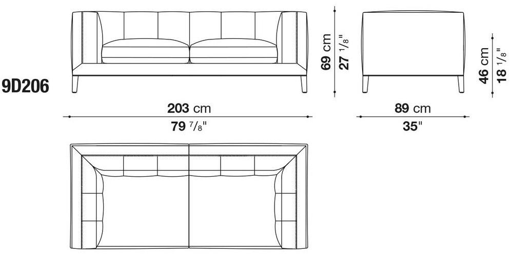 Maxalto 3-х местный кожаный диван Dives sun-id-1439762 - Вид №3