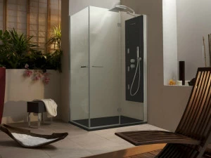MEGIUS Прямоугольная угловая душевая кабина с распашной дверцей Welldream