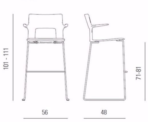 Desalto Высокий табурет из baydur® с подлокотниками Kobe 577 - Вид №1