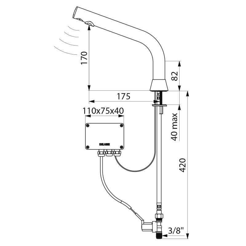388015 Сенсорный кран BINOPTIC DELABIE  - Вид №1