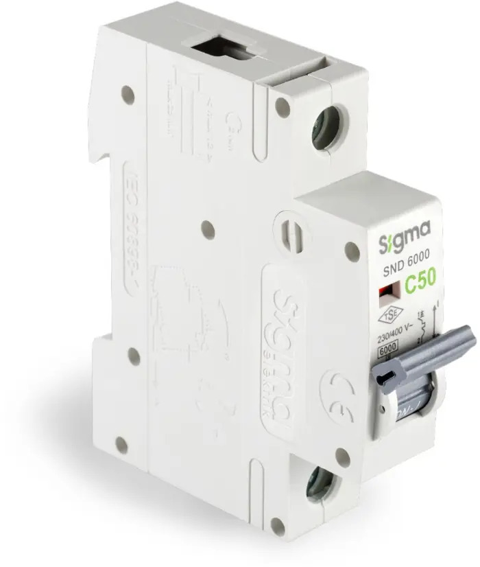91228127 Автоматический выключатель Sigma elektrik 1P C50 А 6 кА 6SM150C STLM-1119278