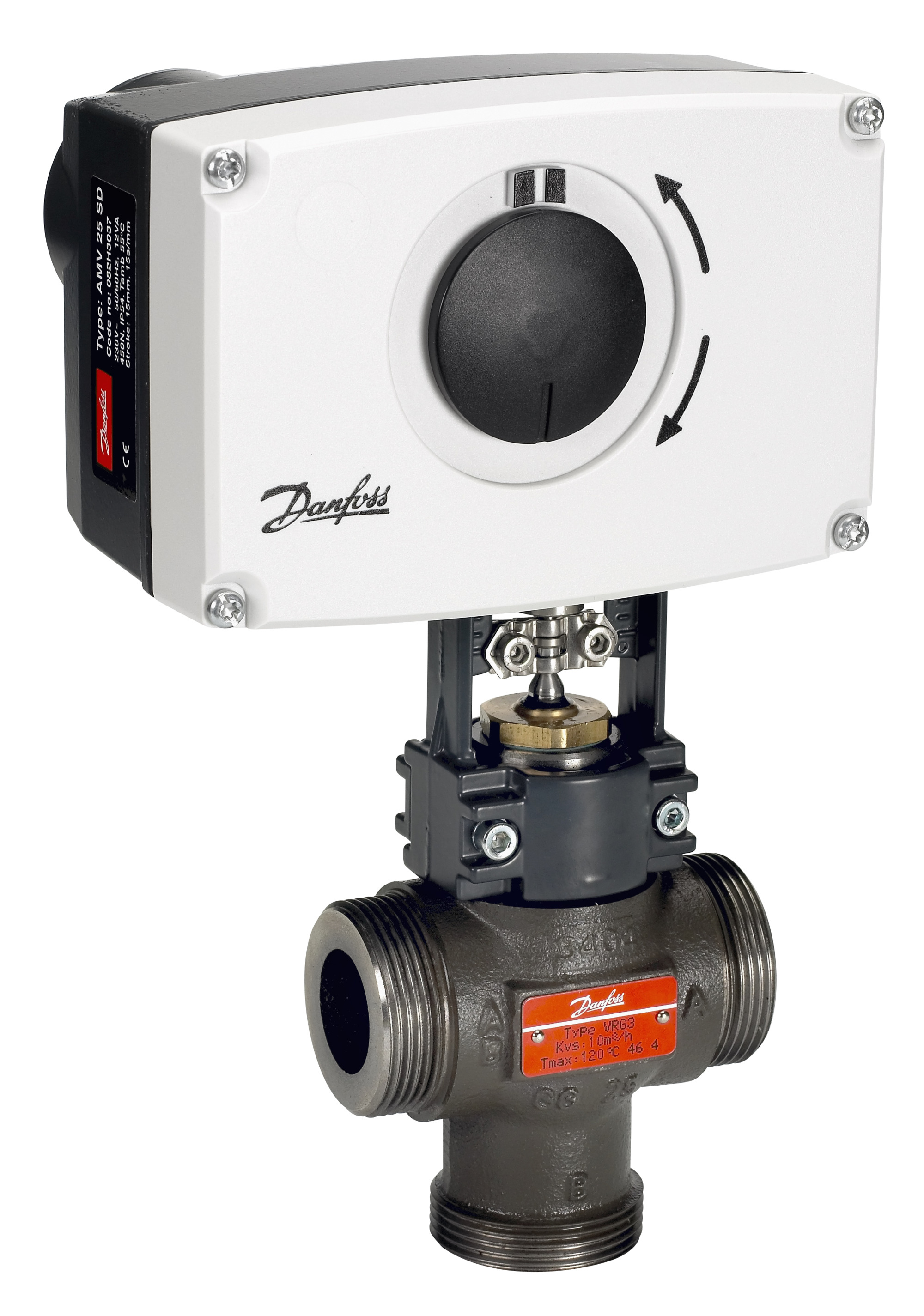 Danfoss Редукторные электроприводы с трехпозиционным управлением AMV 25 230В электропривод 082G3024  - Вид №57