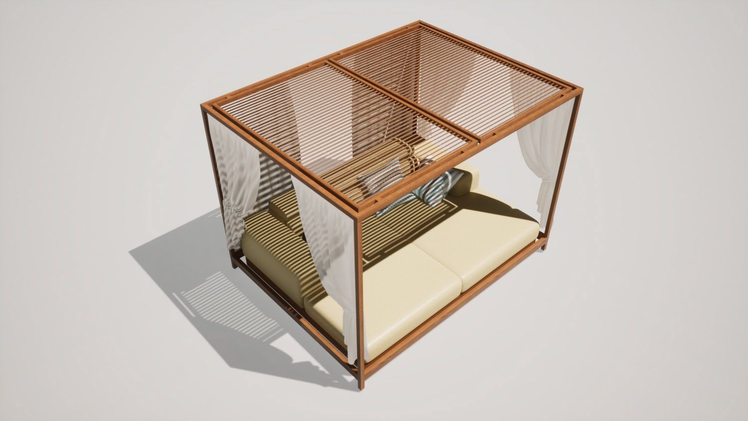 Садовая кровать с навесом iroko с солнцезащитным козырьком Formitalia Piera ARCH-00130055 - Вид №5