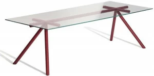 Capdell Прямоугольный стол из стали и стекла W