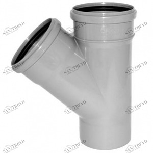 Тройник канализационный ПВХ Д50х50мм 45 градусов Политек 6281