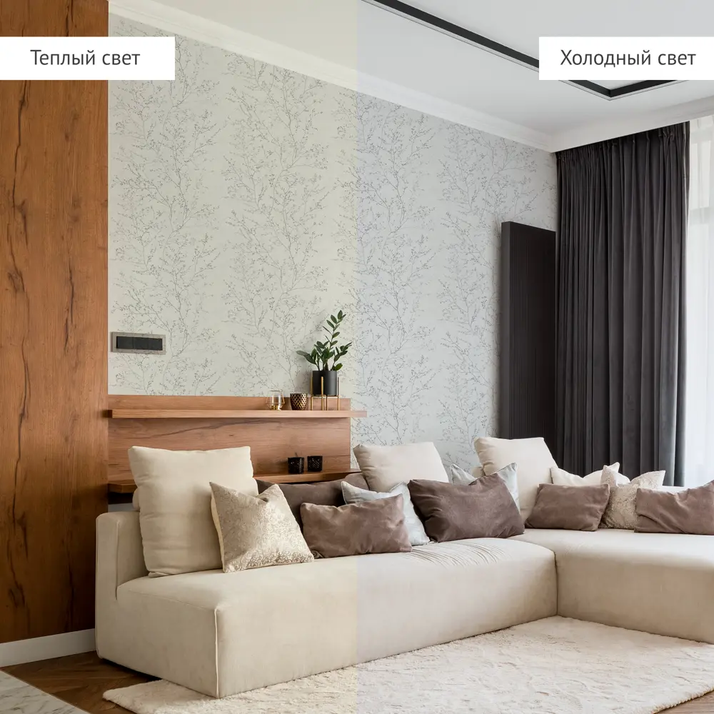 Флизелиновые обои Фрейя серые с растительным рисунком 1.06 м 89439228 Santreyd STLM-1583539 - Вид №4