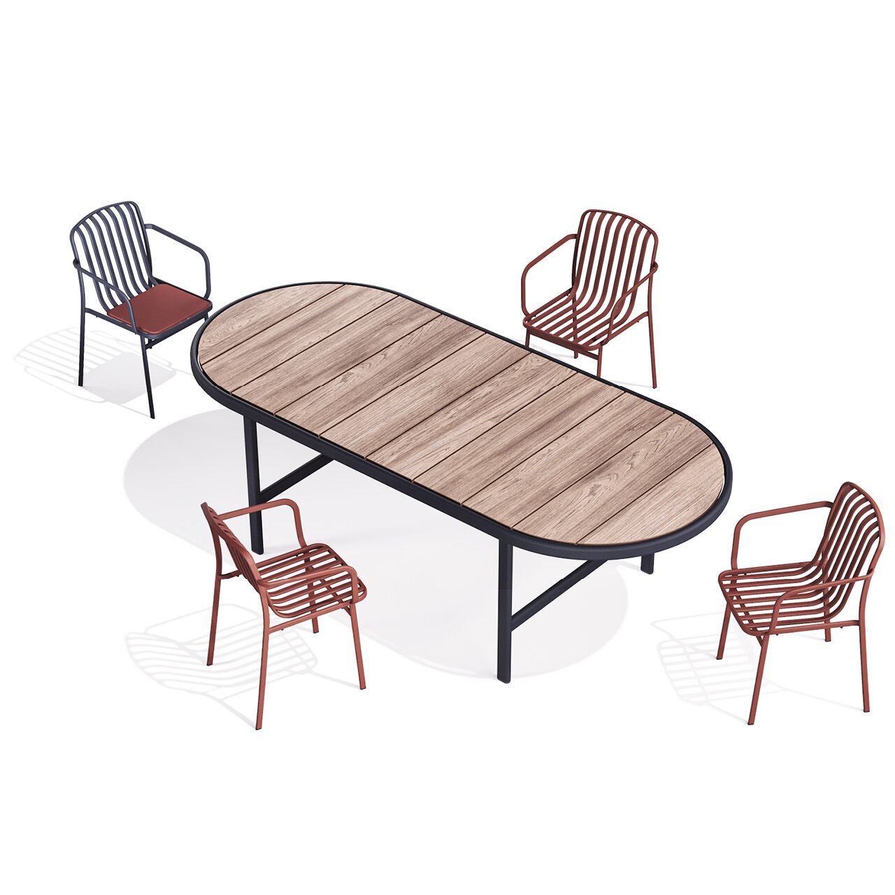 Стальной штабелируемый садовый стул с подлокотниками BABEL D Kano ARCH-00026332 - Вид №3