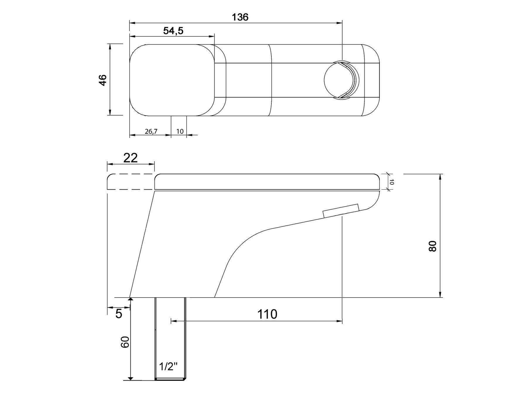 Смеситель для раковины с одним отверстием rvb слайд ARCH-00033075 - Вид №2