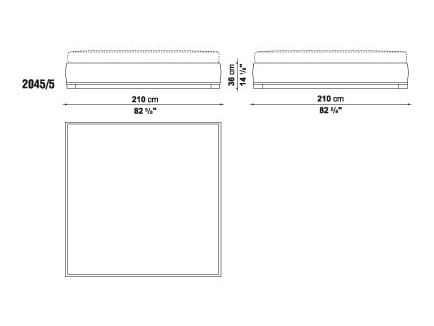 Двуспальная кровать для хранения ткани с мягким изголовьем Maxalto Bauci ARCH-00140537 - Вид №2