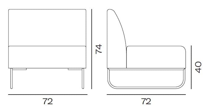 Кресло с салазками из ткани Vergés Dula ARCH-00145325 - Вид №3