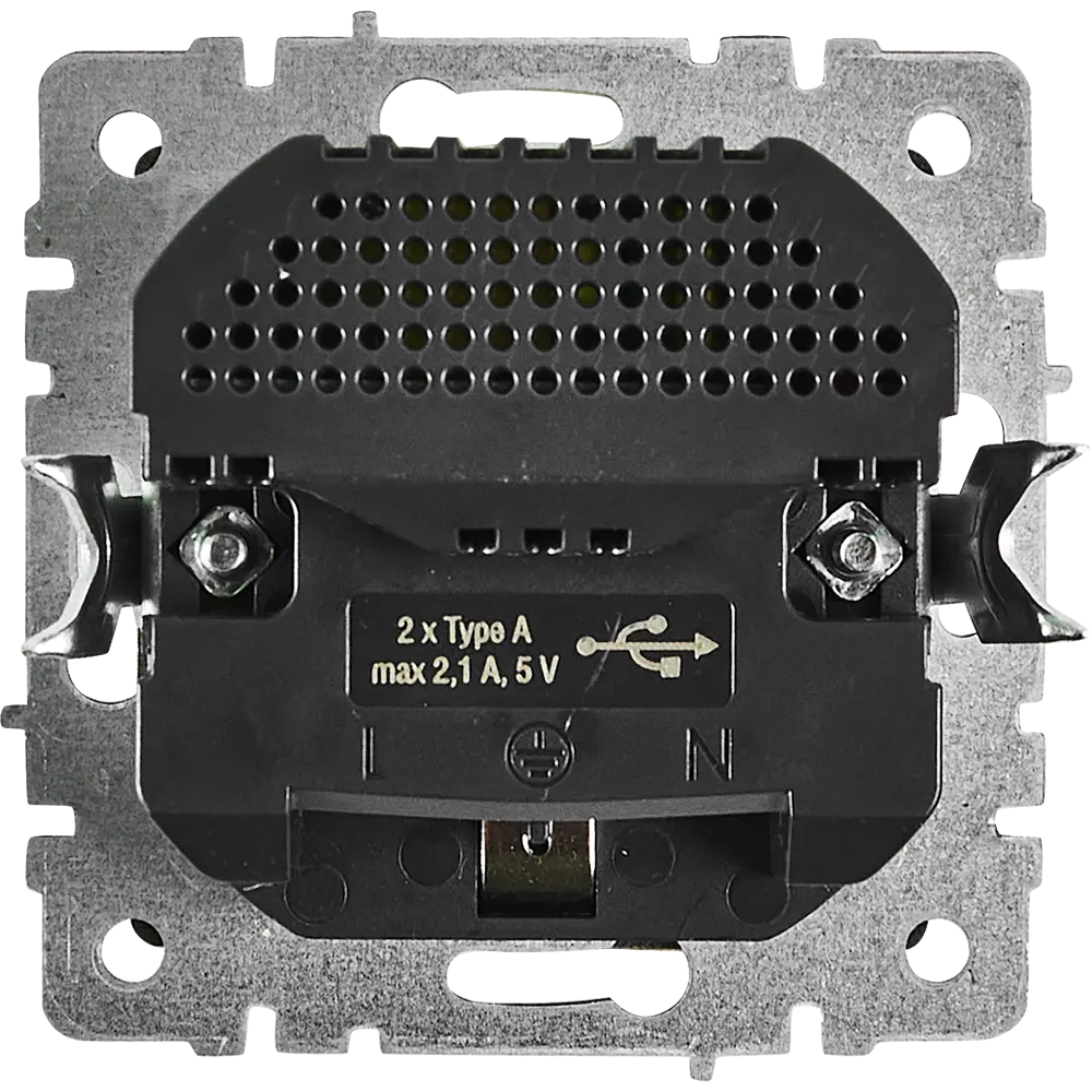 Розетка USB встраиваемая IEK Brite РЮш10-1-БрШ с заземлением цвет шампань STLM-2122738 - Вид №3