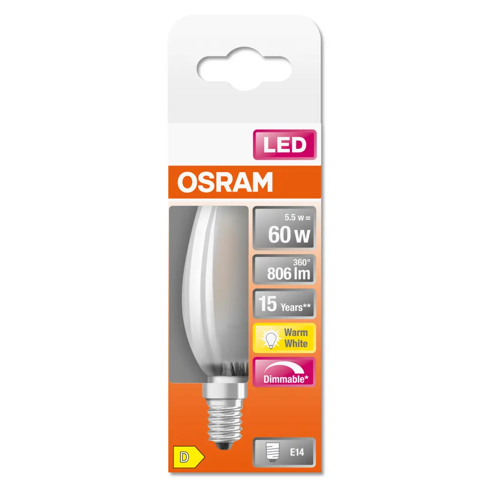 Лампа светодиодная Osram E14 230 В 7 Вт/827 свеча 82427853 STLM-2117005  - Вид №3