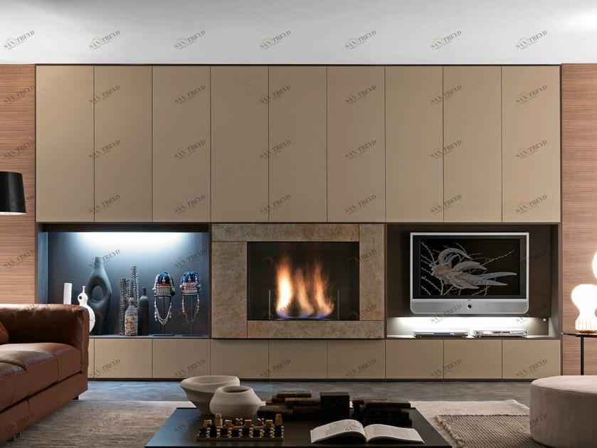 Presotto Модульная оборудованная стенка с подставкой под телевизор Pari&dispari fuoco sun-id-1411029