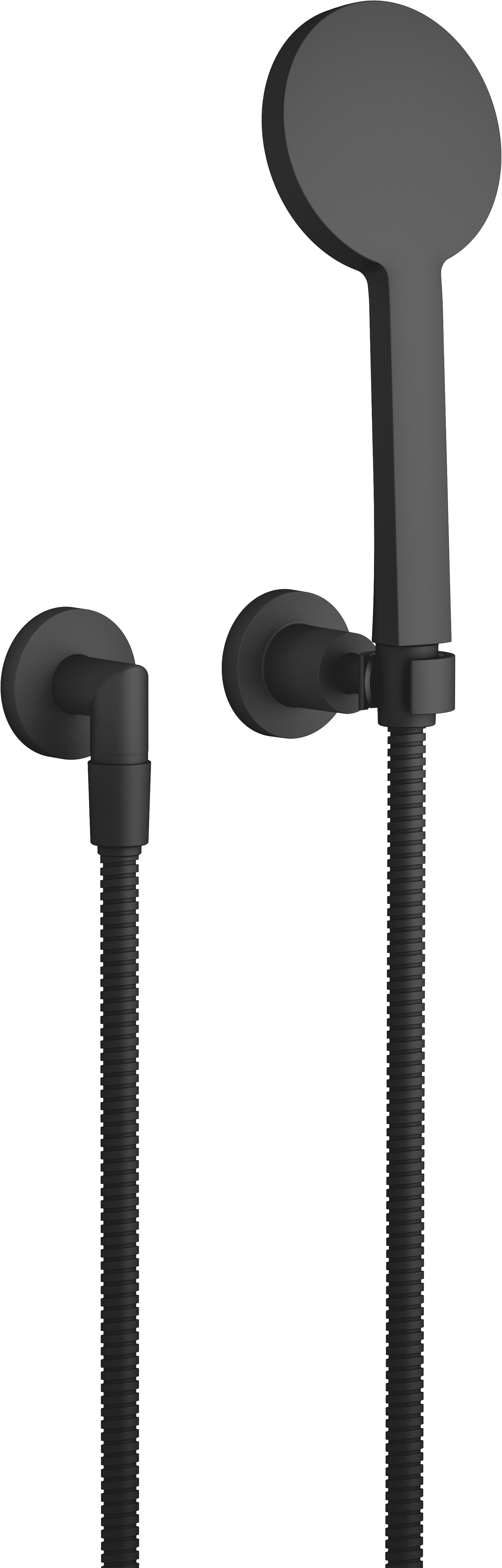 ТАРА Набор для ручного душа с отдельными розетками - матовый черный 27803892-33