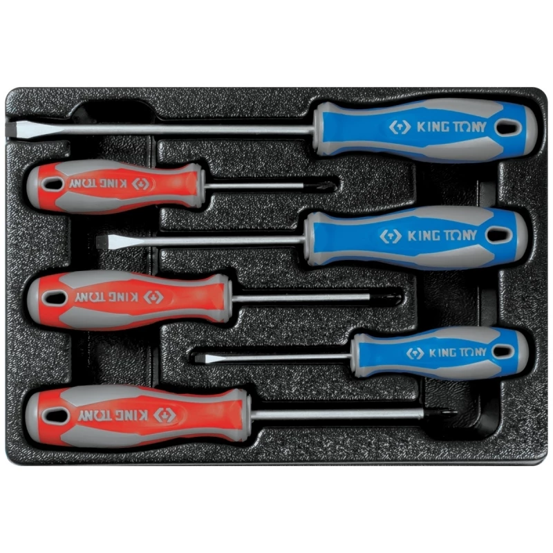 KING TONY Набор отверток, ложемент, 6 предметов Верстакофф 9-31106MR