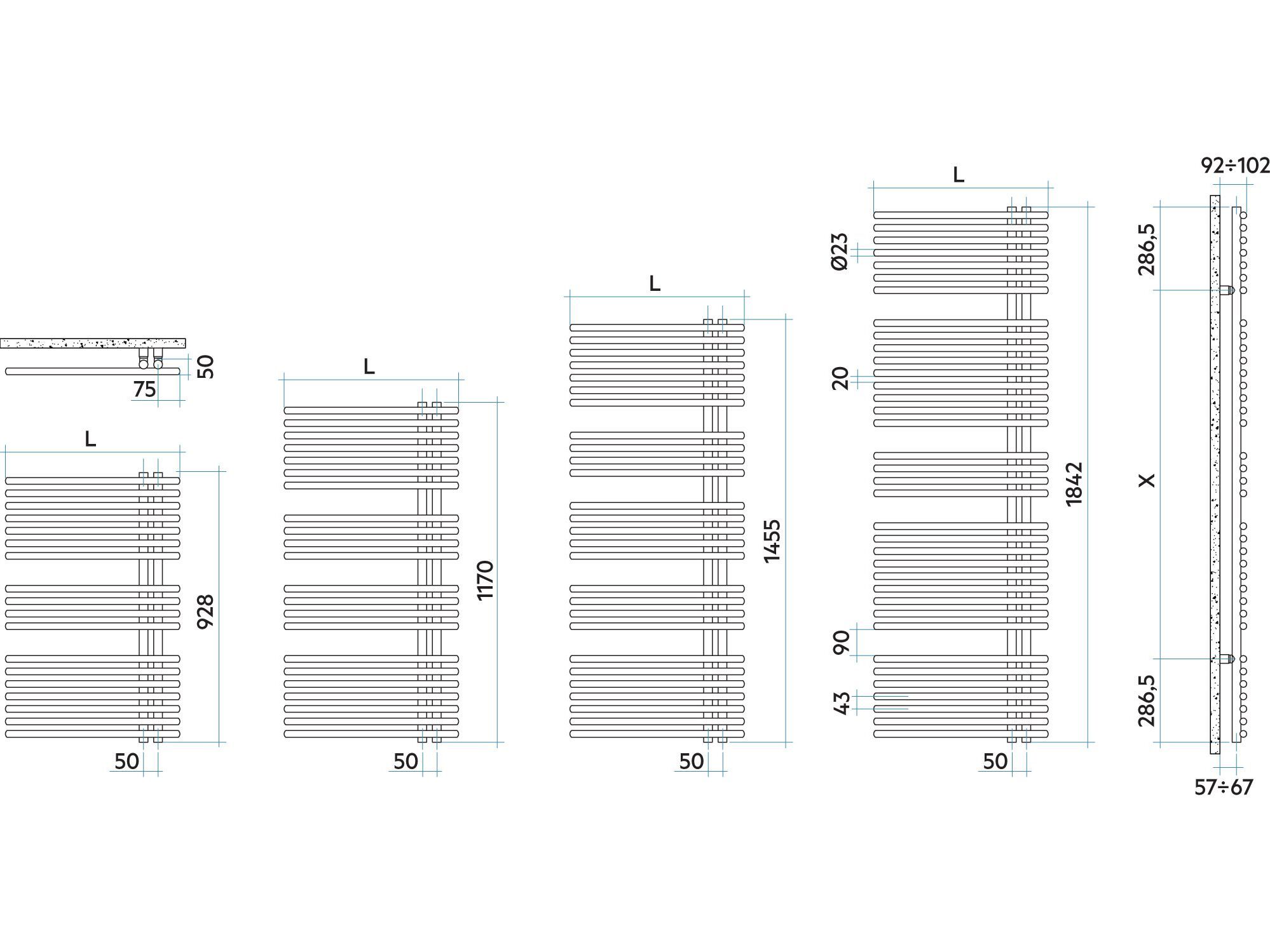 Вертикальный стальной радиатор для ванны Irsap Funky ARCH-00125301 - Вид №4