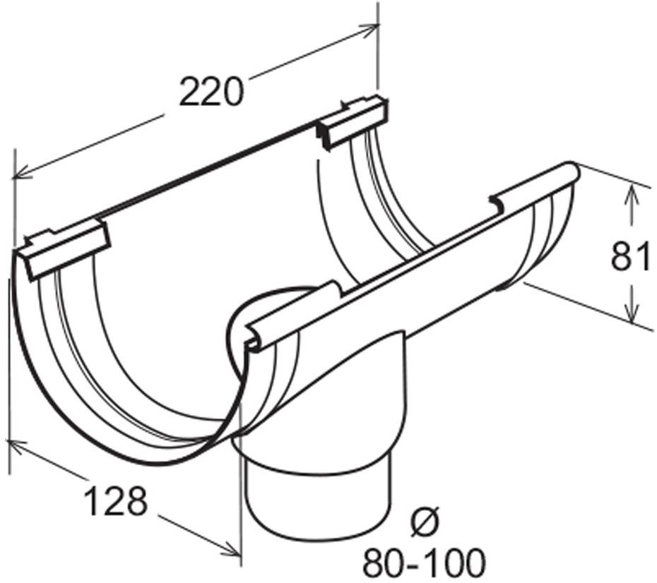 First Corporation Соединение с двухсистемным сливом для желоба из ПВХ First plast Gsn125m - Вид №1
