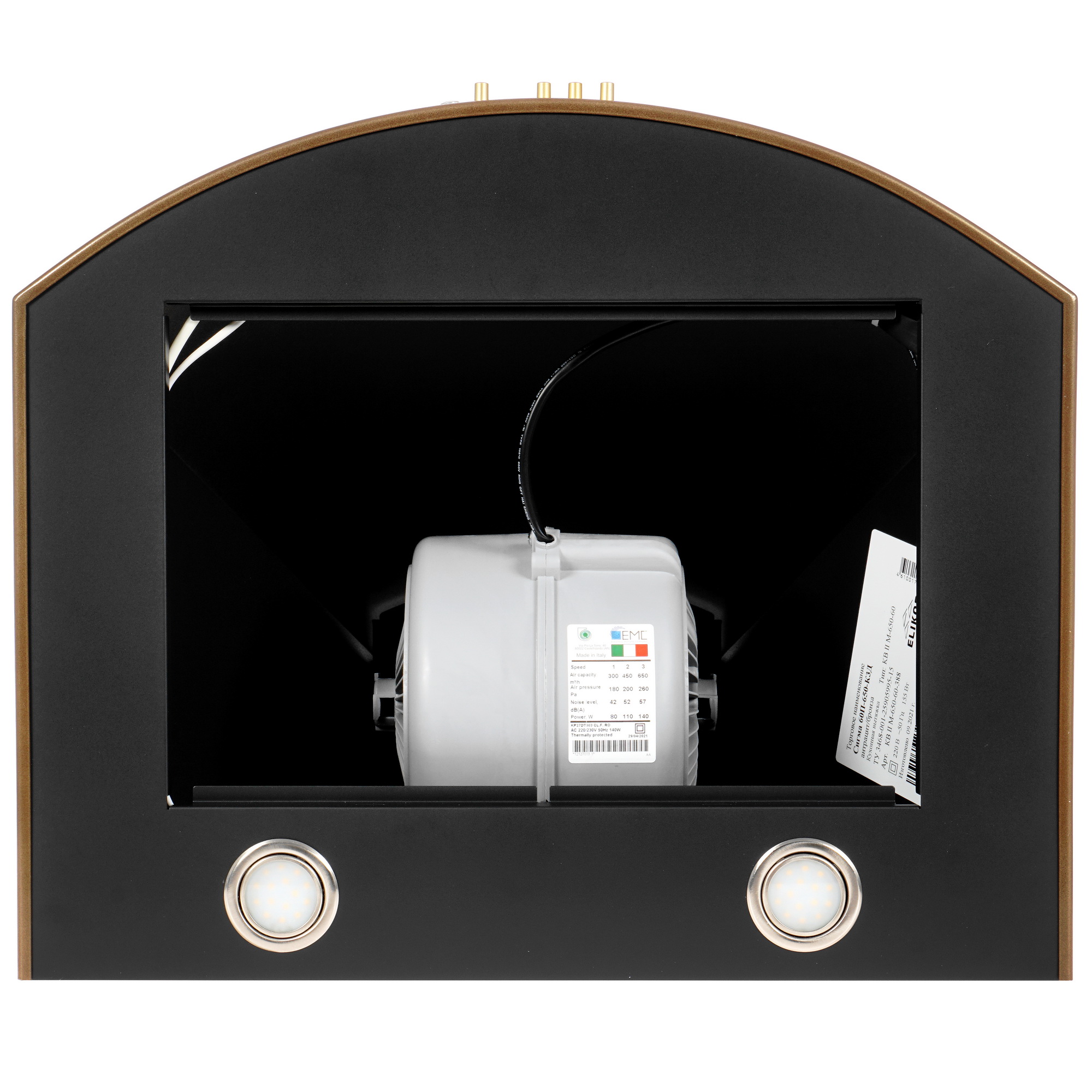 1222435 Вытяжка каминная ELIKOR Сигма 60П-650-К3Д черный/бронзовый STDN-0061309 - Вид №6
