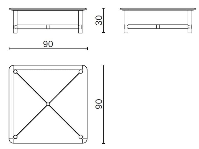 Квадратный низкий журнальный столик из дуба District Eight Stilt ARCH-00024389 - Вид №4