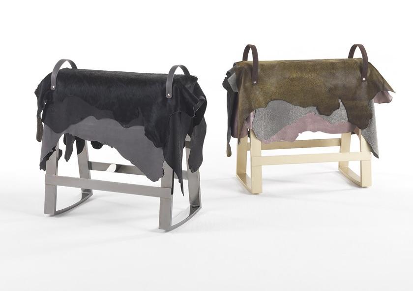 JCP UNIVERSE Кресло-качалка из нубука и пони sun-id-1480748 - Вид №4