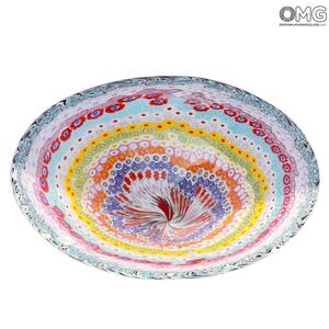 1834 ORIGINALMURANOGLASS Блюдо с разноцветными мурринами миллефиори - муранское стекло 40 см