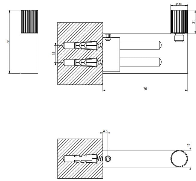 Держатель для полотенец из хромированной латуни Gessi Habito ARCH-00152974 - Вид №2