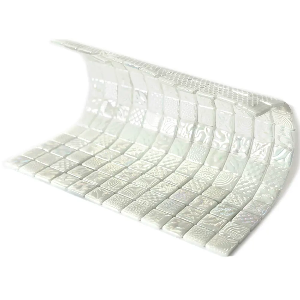 Мозаика стеклянная Natural STP-WH005-L 31.5x31.5 см цвет белый перламутровый Santreyd Steppa STLM-2151432 - Вид №2