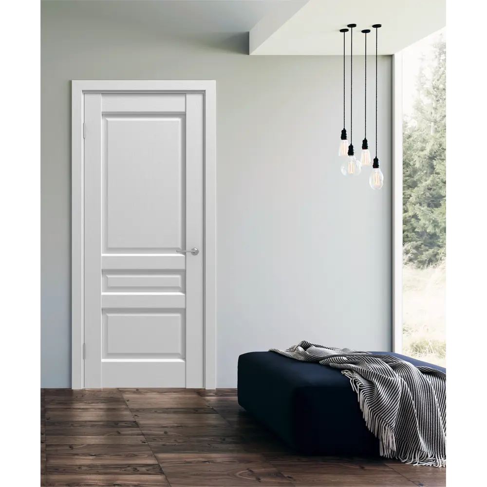 Комплект двери Artens Магнолия глухая 80x200 см ПВХ белый с добором 150 мм STLM-2118651 - Вид №1