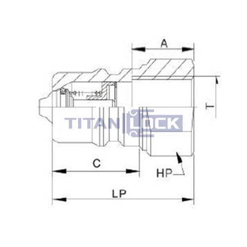 1in, БРС серия B, ISO 7241-B, ниппель, оцинк. сталь TL8BM TITAN LOCK  - Вид №1