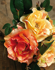 Искусственный букет роз, 5-цветков, 24 см, желто-оранжевый Santreyd 2664 306 a3