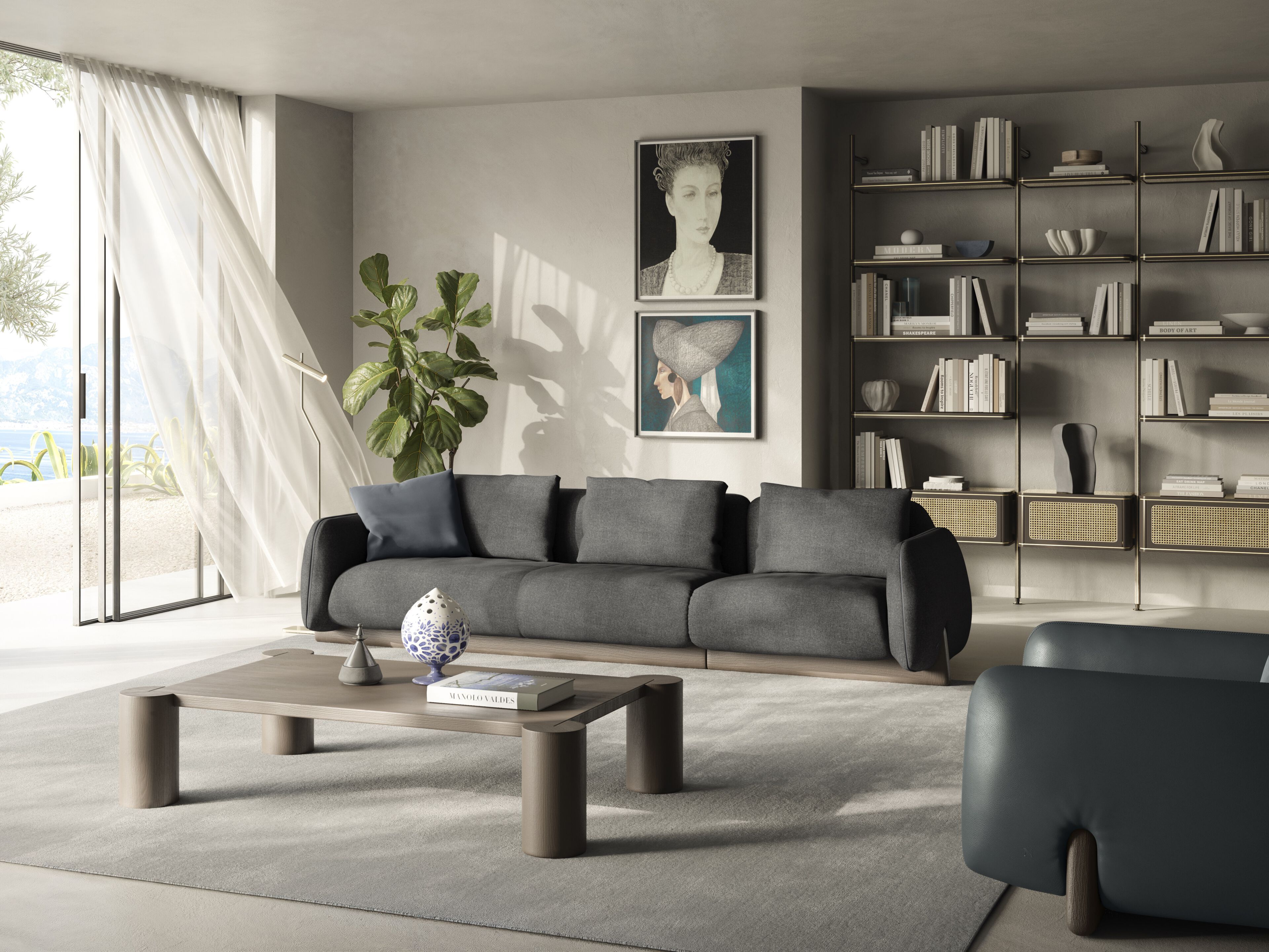 3-местный тканевый диван Natuzzi Italia Mirai ARCH-00122079 - Вид №1