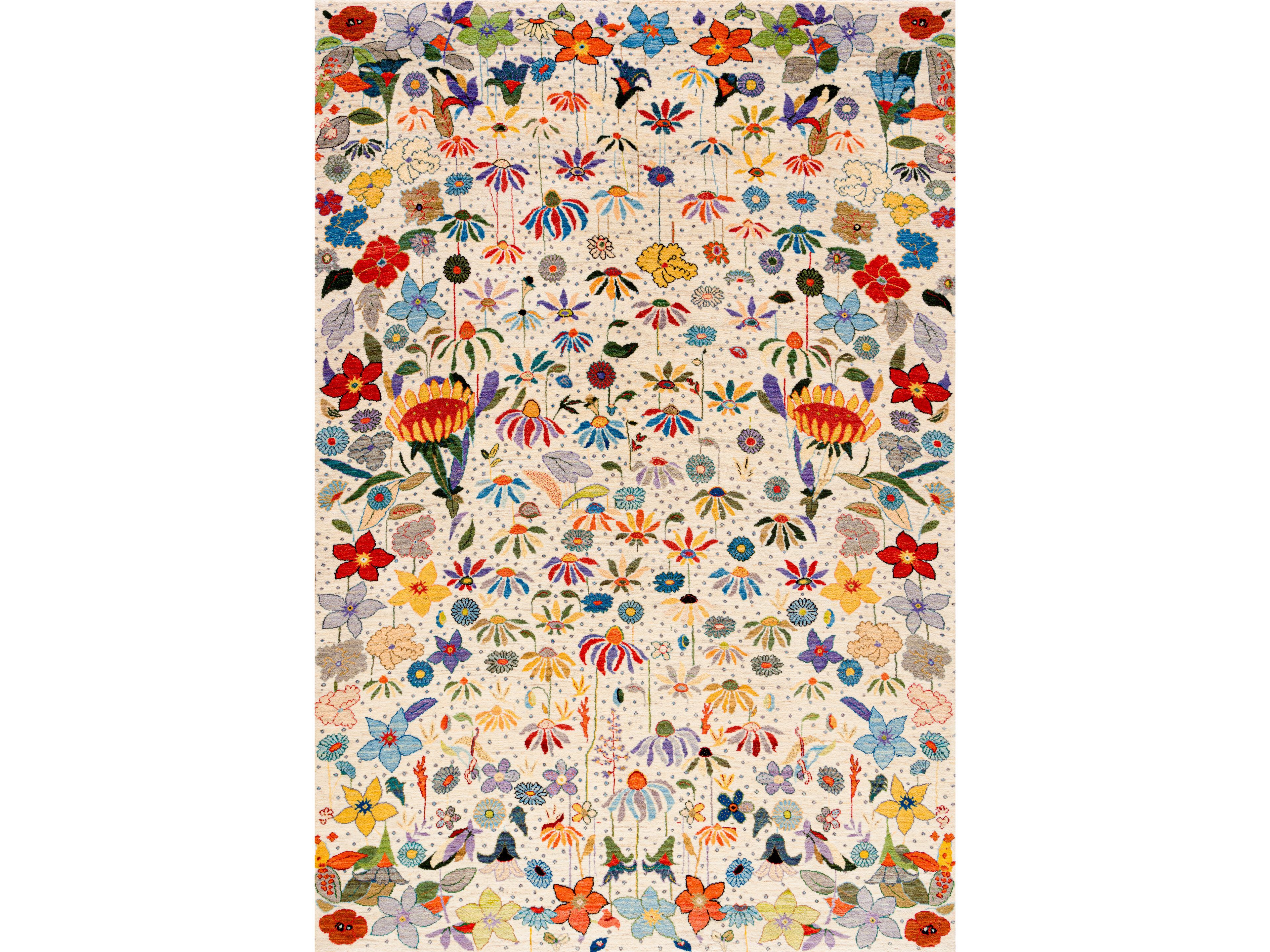 Прямоугольный шерстяной цветочный ковер Zollanvari Garden of Eden-Designer ARCH-00124730 - Вид №1