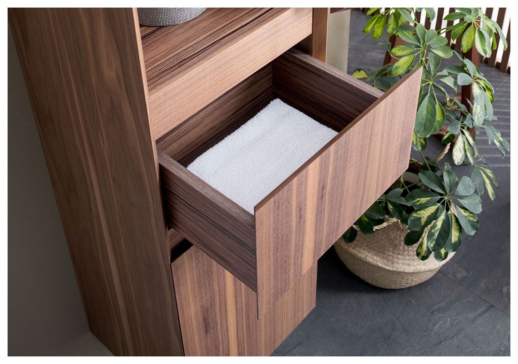 Шкаф-пенал для ванной Aquanet Нью-Йорк 35 орех 00203956 - Вид №5