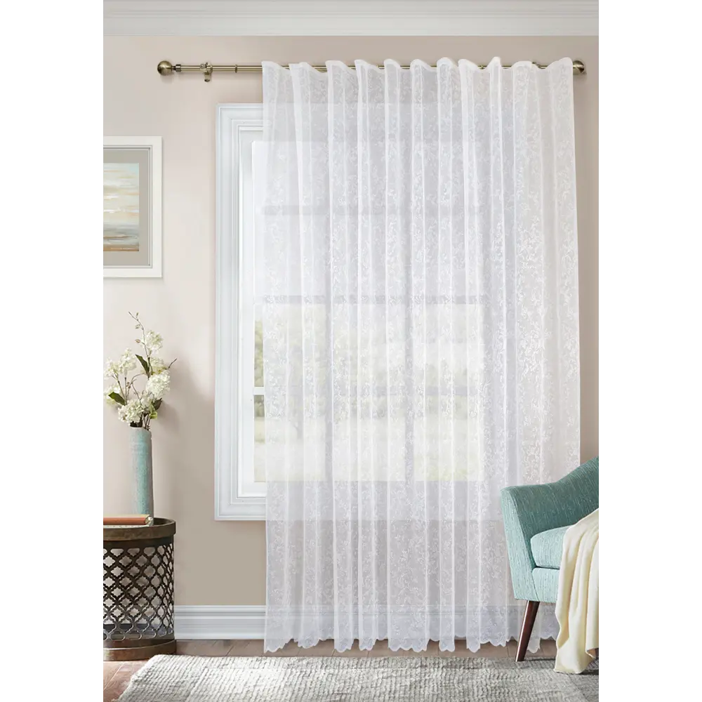 Тюль на ленте Aromo 300x280 см цвет белый MIAMOZA STLM-2098230 - Вид №4