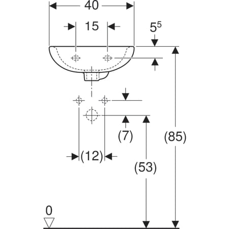 K91145000 Раковина Kolo Rekord с асимметричным переливом Geberit  - Вид №11
