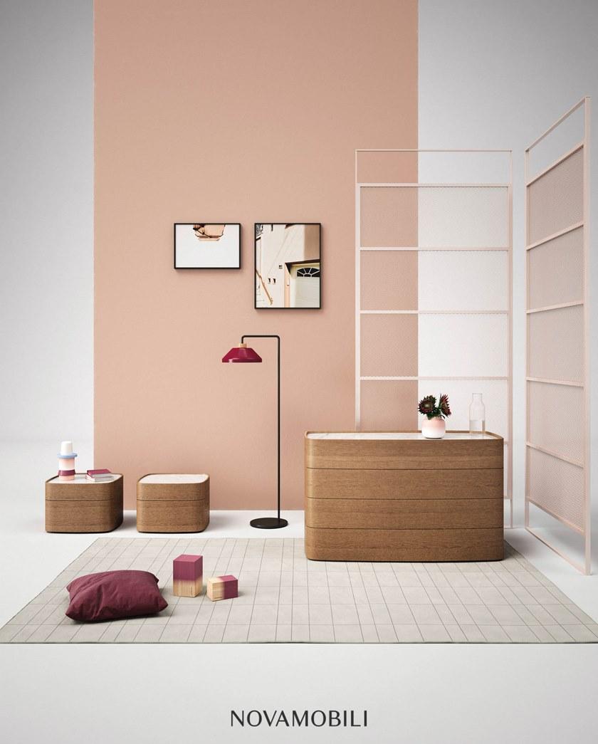 Novamobili Прямоугольная прикроватная тумбочка из дуба с ящиками Norman sun-id-1514340 - Вид №4