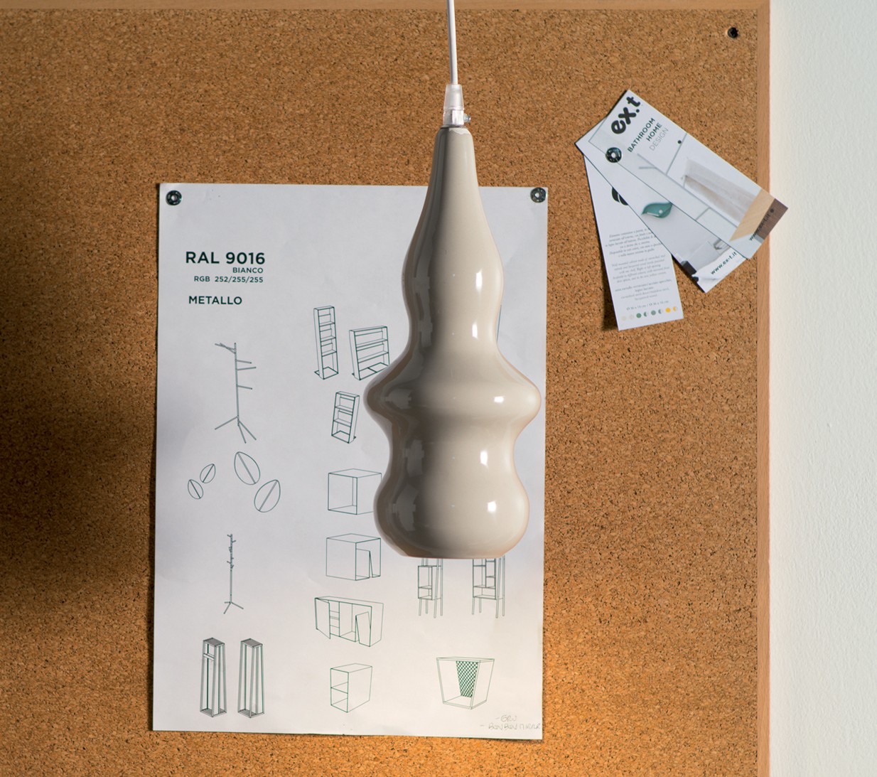 Ex.T Blub 4 Подвесной светильник из серой керамики EXBLUB4GRI - Вид №1